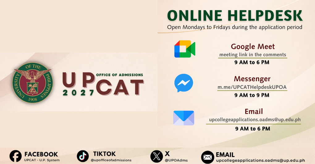 UPCAT 2027 Online Helpdesk